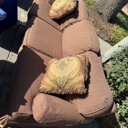 Free Brown-Maroon Couch - Curb