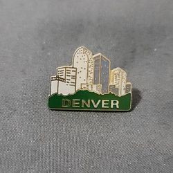 Vtg Denver Colorado Skyline Lapel Pin