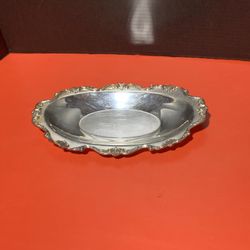 Vtg Silverplate Candy/server Dish By Wallace-Royal Rose #9807