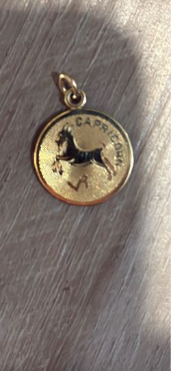 Vintage Capricorn Zodiac 14kt gold Pendant