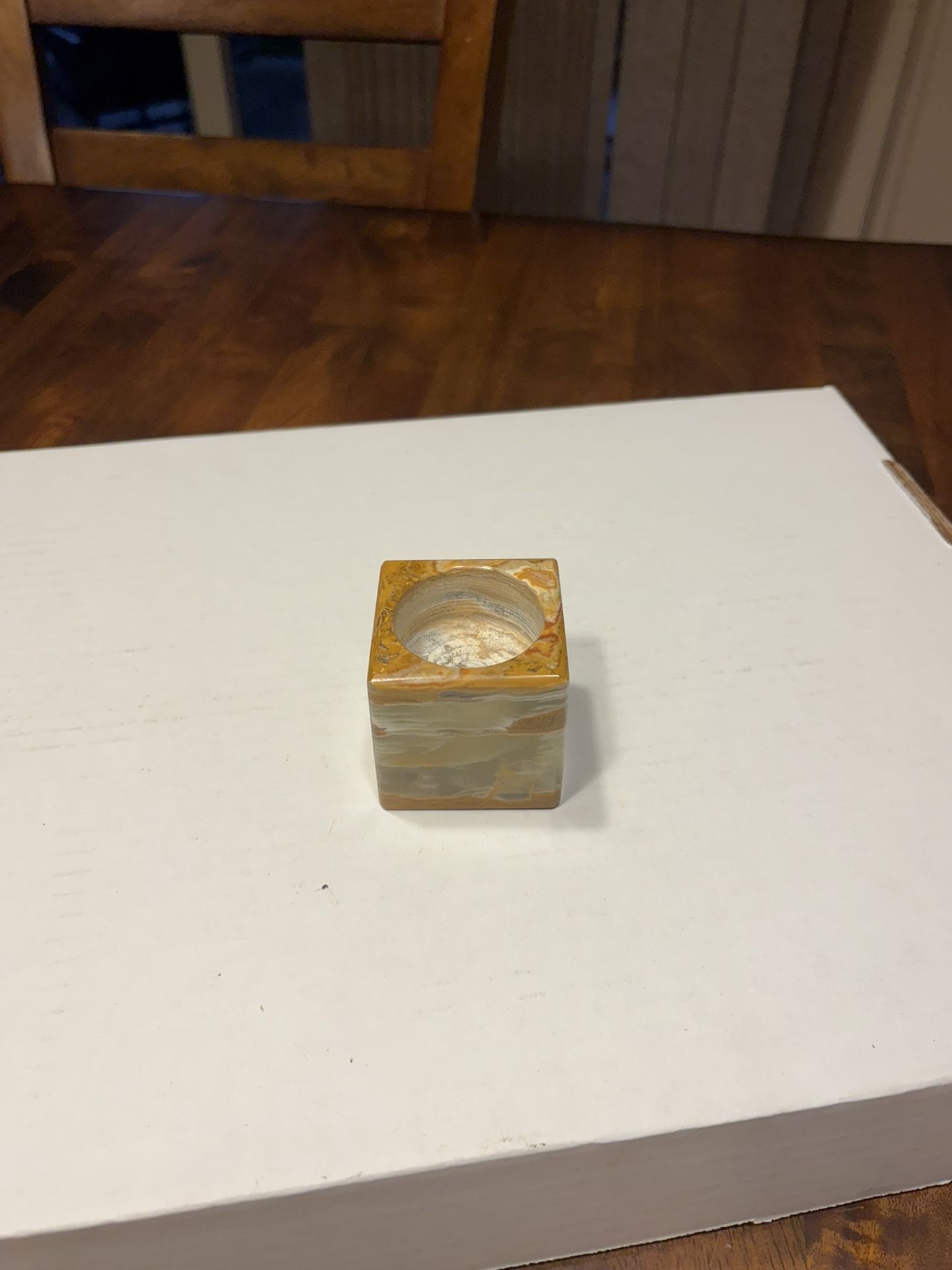 Vintage Tealight Candle Holder Natural Onyx 