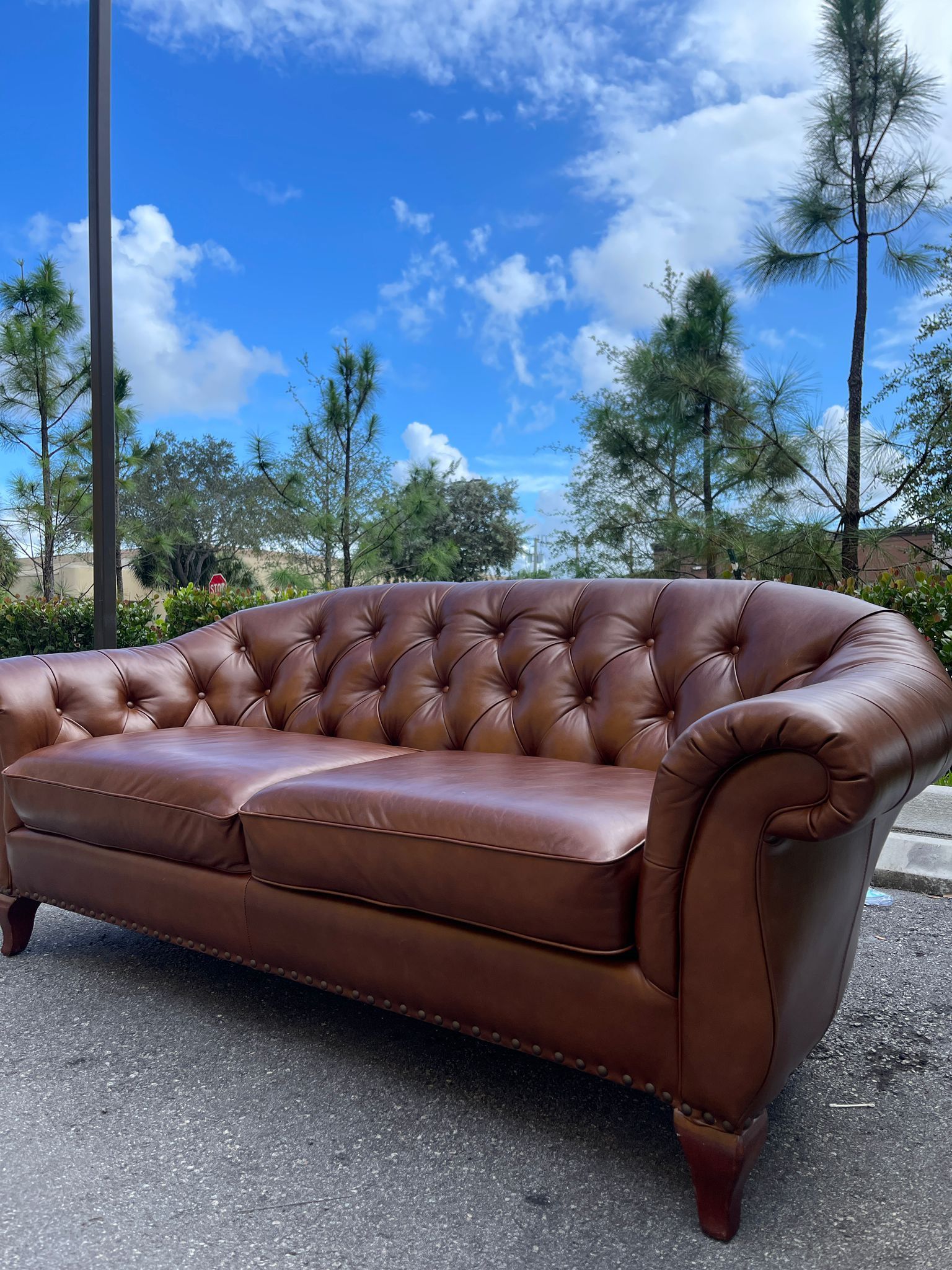 Ralph Lauren Leather Chesterfield Sofa Couch