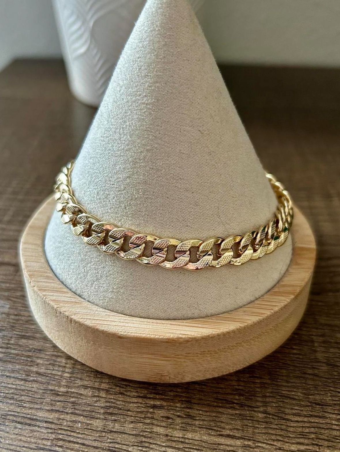 14k Gold Plated Diamond Cut Cuban Chain Braclet