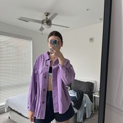  Zara Purple Shirt Jacket Size M 