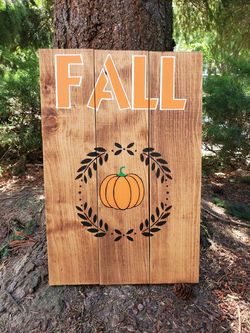 Fall pumpkin sign porch