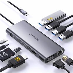 Brand new 11-in-1 USB C Hub Multiport Adapter, USB C Docking Station with 4K HDMI, VGA 1080P, 100W PD, Ethernet, SD/TF, Audio, USB 3.0 Port, Laptop Do