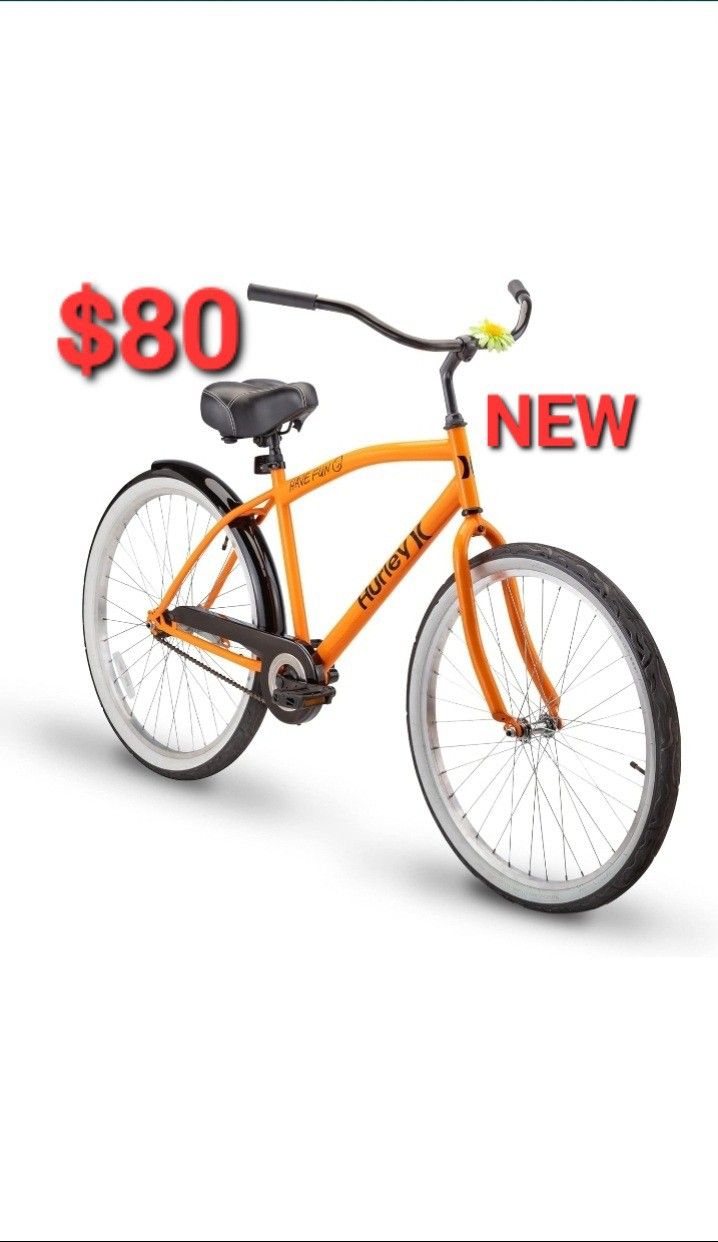 Brand New 26" Malibu Beach Cruiser Bike, HURLEY. Orange