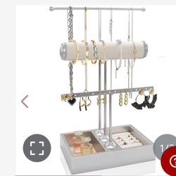 FENRUNXU Jewelry Organizer Stand Necklace Organizer Earring Holder,3-Tier Jewelry Tower Display Stand Jewelry Earring Holder Organizer Display For Nec