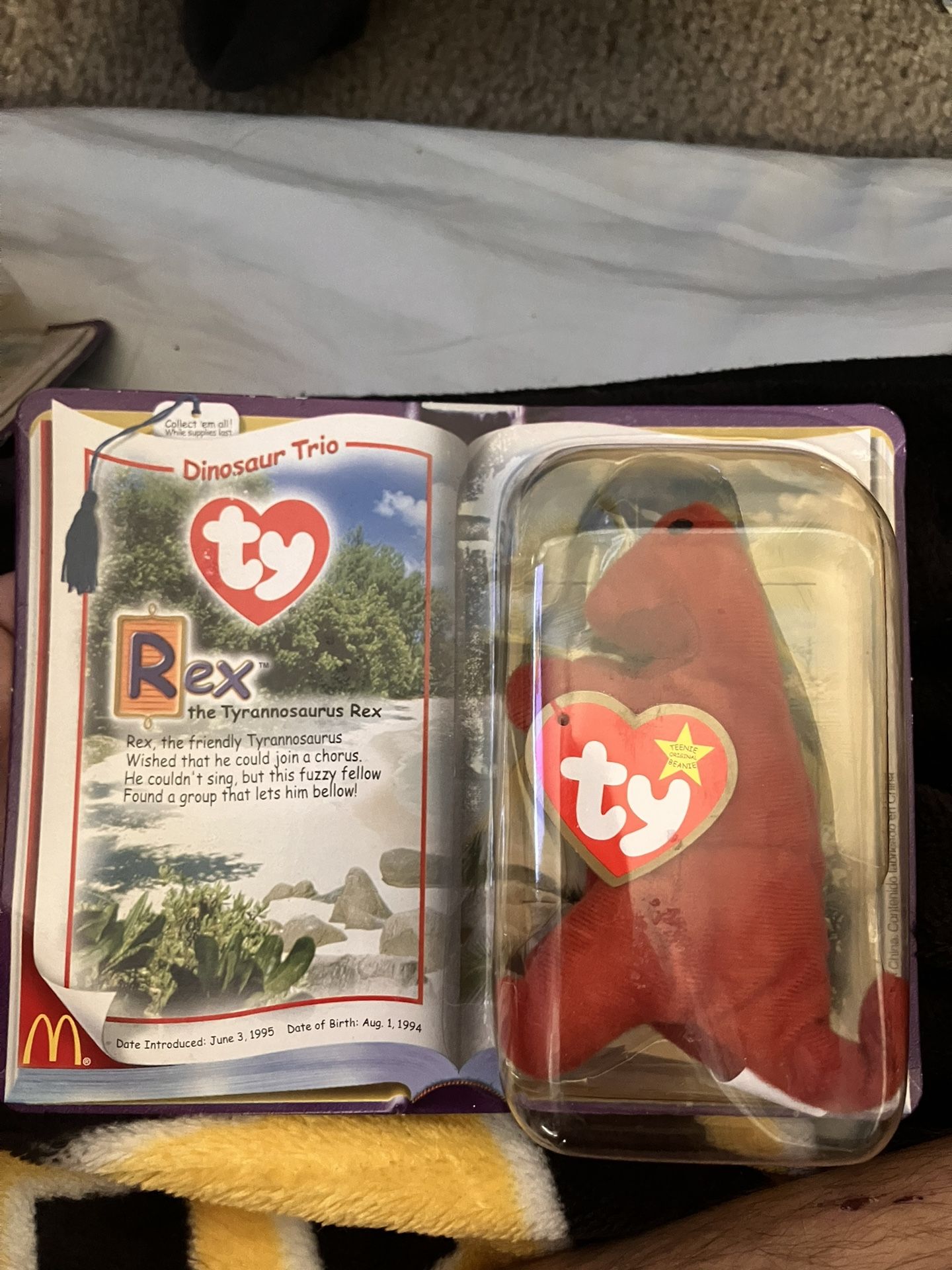 Vintage Mcdonalds Beanie Baby Ty REX