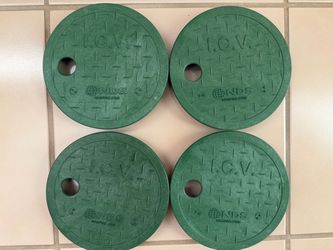 Four (4) NDS Round 6 Inch Valve Covers, Green I.C.V.