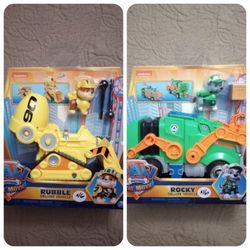 PAW PATROL RUBBLE OR ROCKY NEW TOYS $16 EACH
