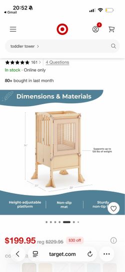 Guidecraft Toddler Learning Tower / Kitchen Helper Step Stool – Folding + Adjustable