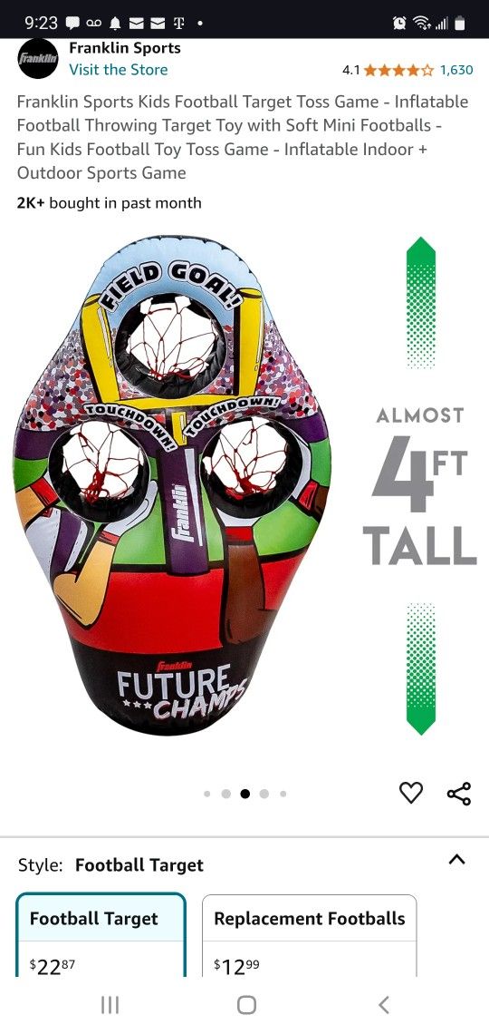 Franklin Games Football Target Toss Kids Sports