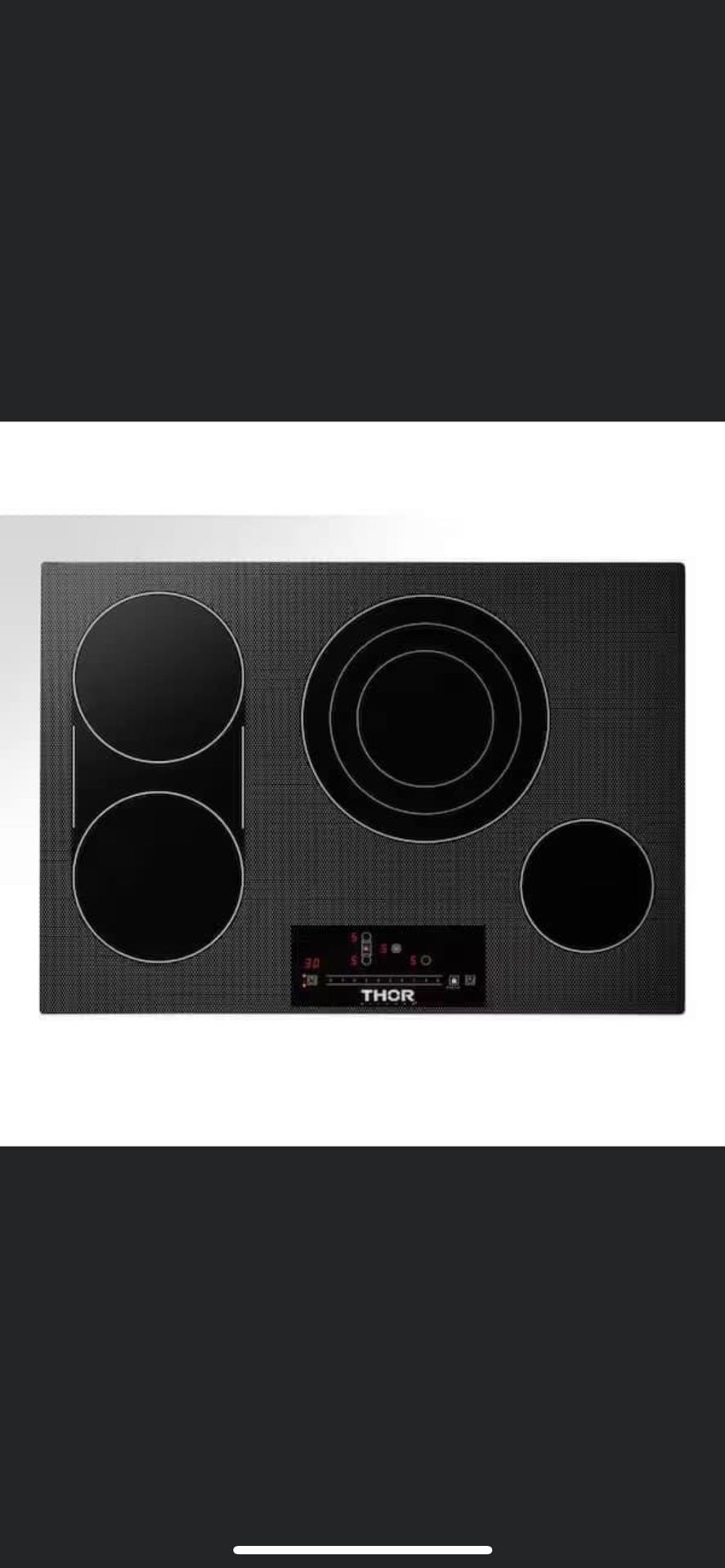Thor Kitchen 30 in. Radiant Electric Cooktop in Black with 4 Ele Price-520$ New