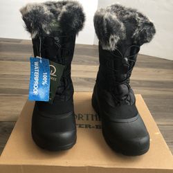 NWT Northikee Womens Winter Boots Faux Top Fur Waterproof Black