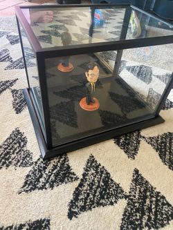 Black Lego collectible display case with mirrored back (10.9" x 15" x 11.9")