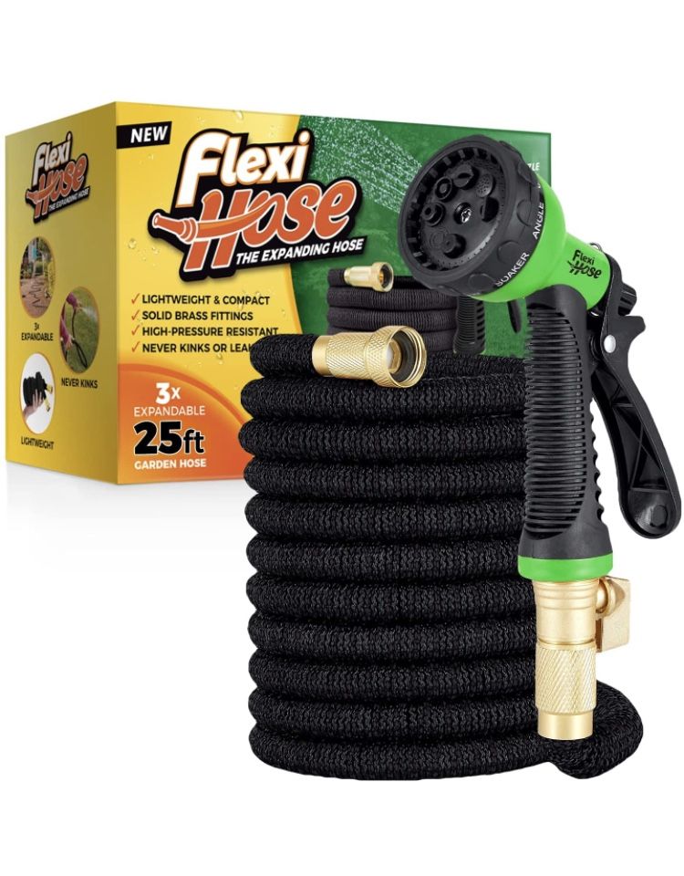 Flexi Hose Plus Expandable Water Hose, 50 ft, Black ~ NEW