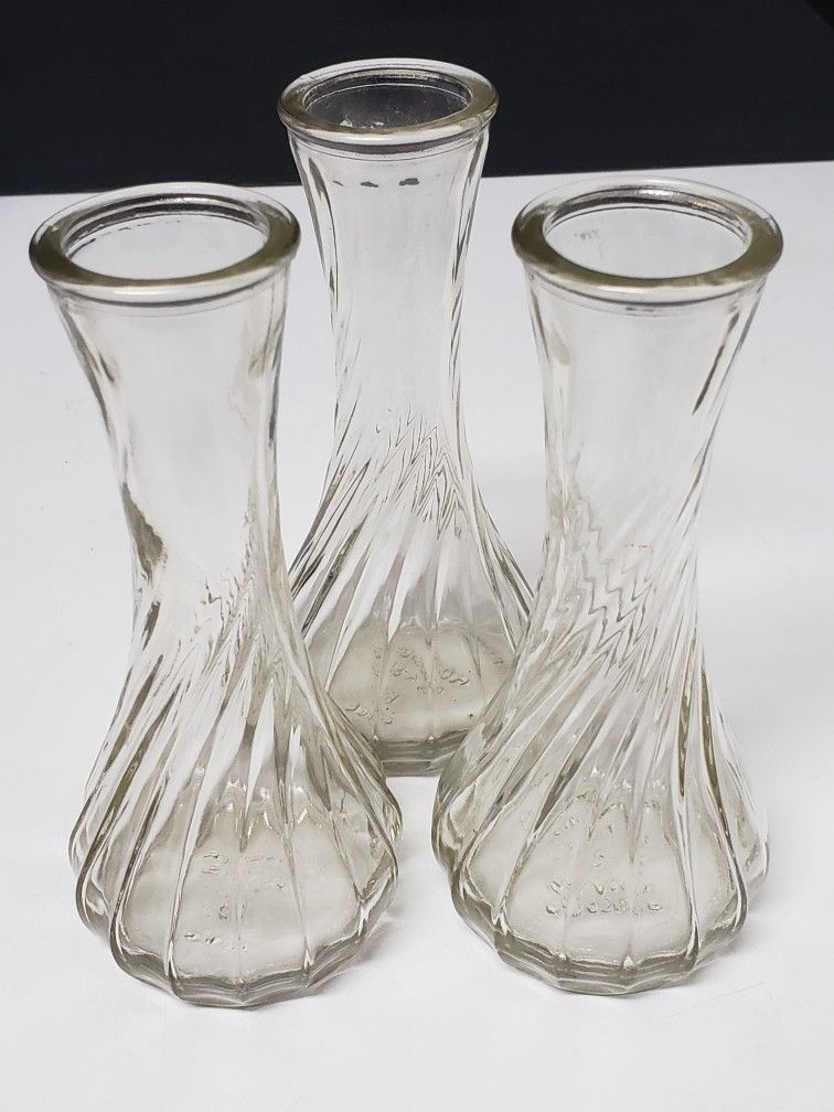 Hoosier Glass Twist Bud Vase