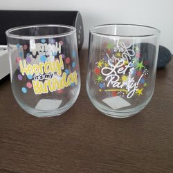 New Stemless Wine Glass Pair