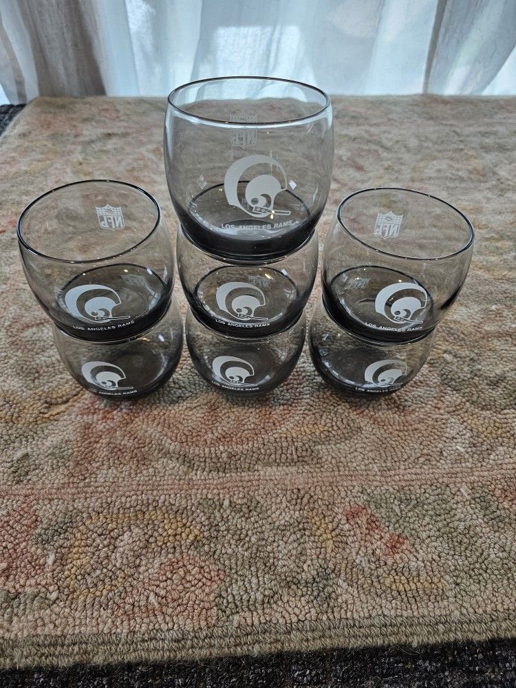 Vintage NFL Rams Cocktail Glasses X 7