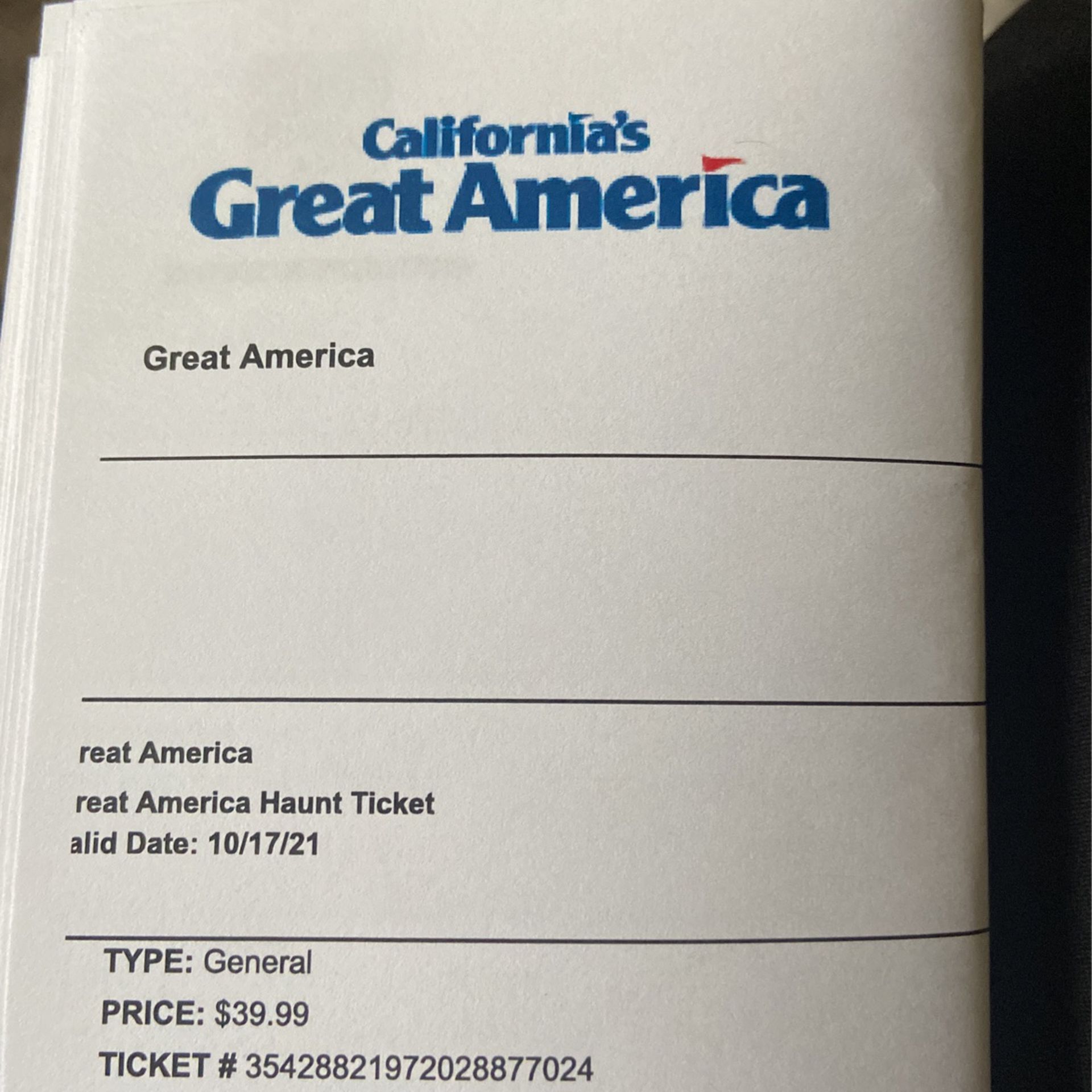 Great America tickets