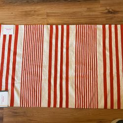 Trina Turk Red & Cream Stripe Rug 27x45in