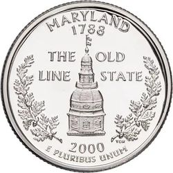 2000 Silver Proof Quarter Maryland