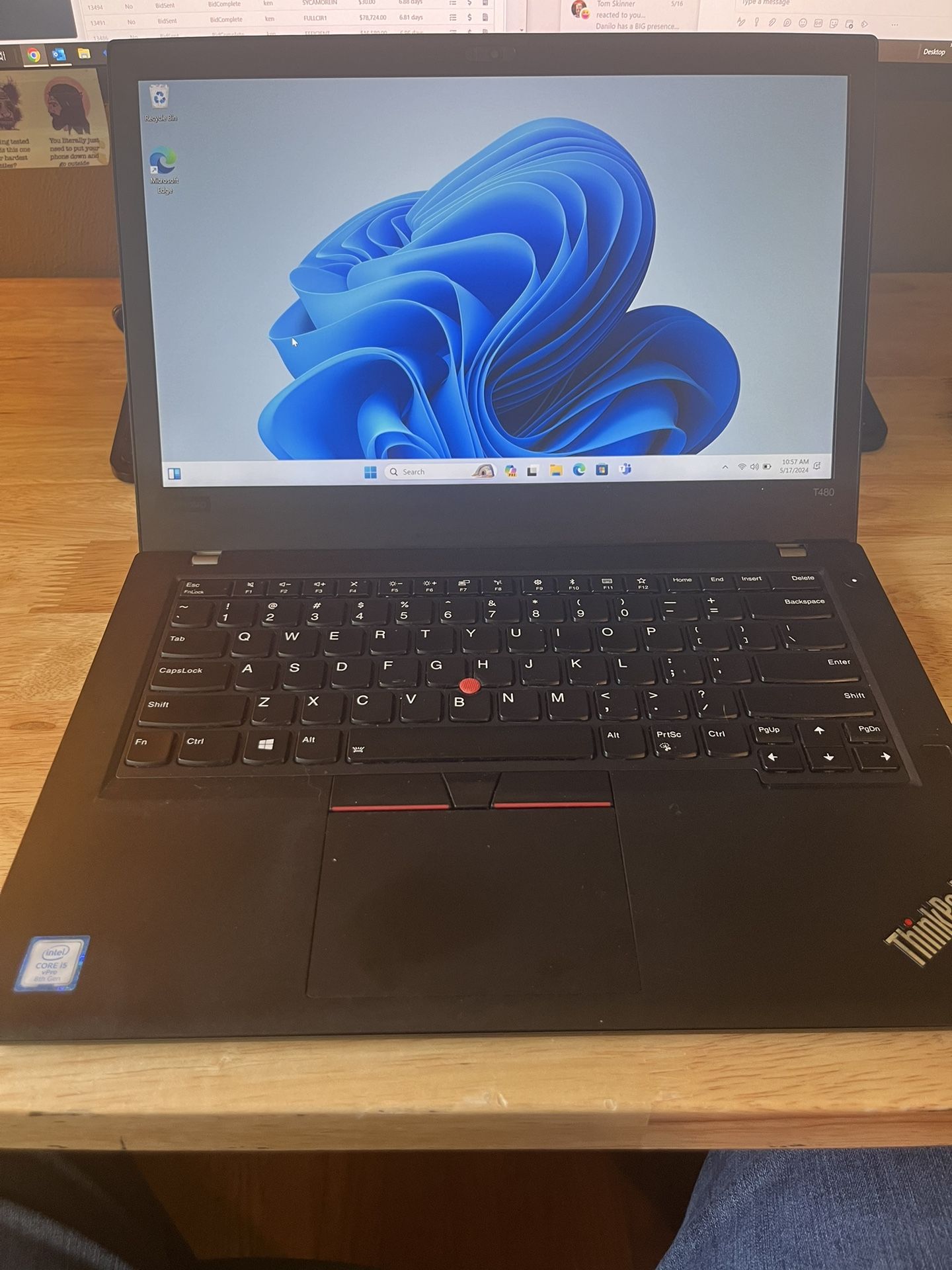 Lenovo T480 Core I5 Gen 8 16gb ram 256gb SSD