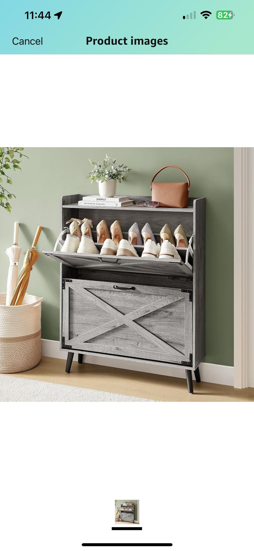 Shoe Storage, Shoe Racks, Shoe Storage Organizer, Cabinet with Doors, Compact Shoe Organizer with 2 Flip Drawers, for Entryway/Porch/Living Room, Mult