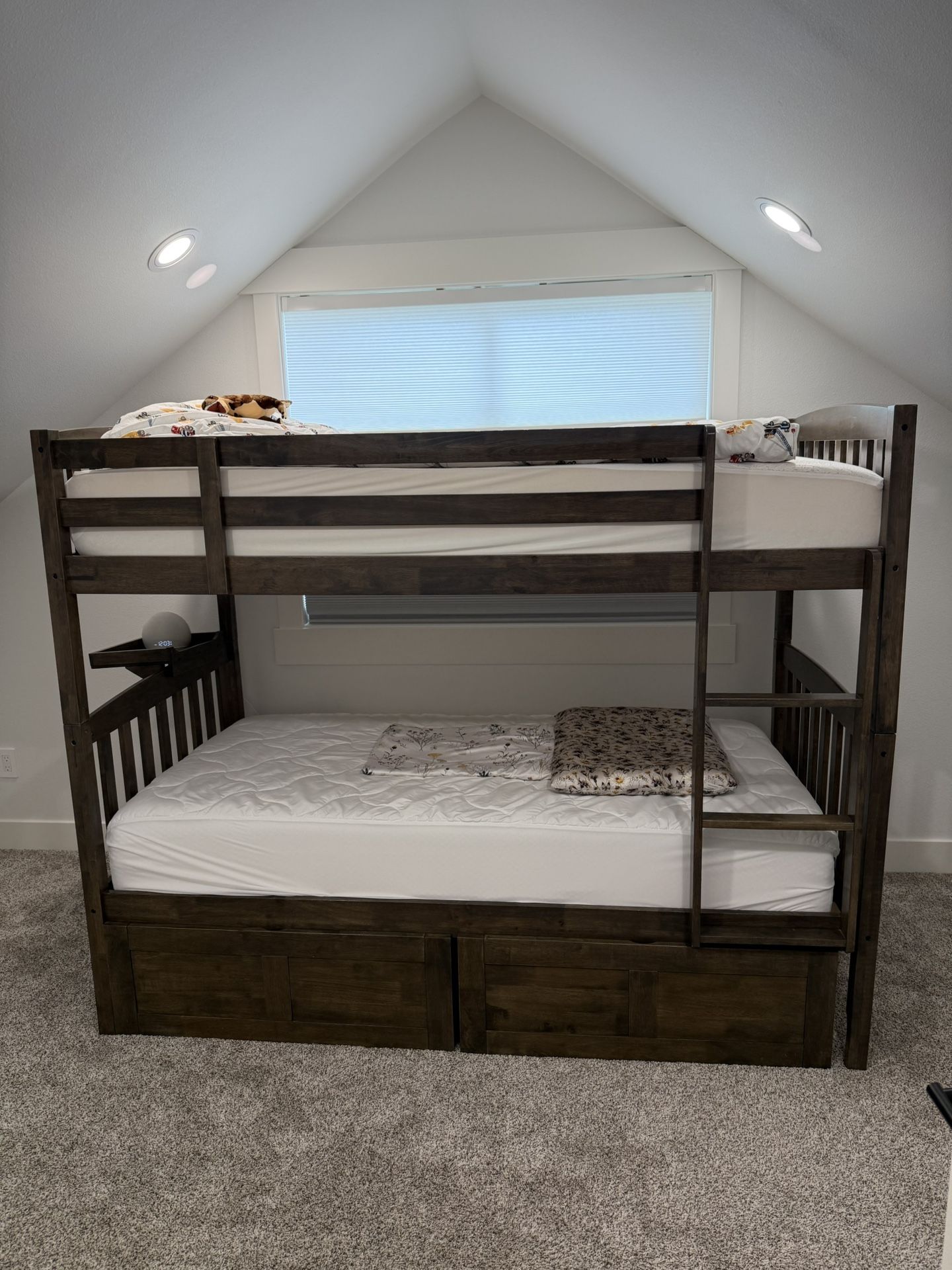 Twin Over Twin Wood Bunk Bed With Or Without Mattresses With Drawers And Night stand
