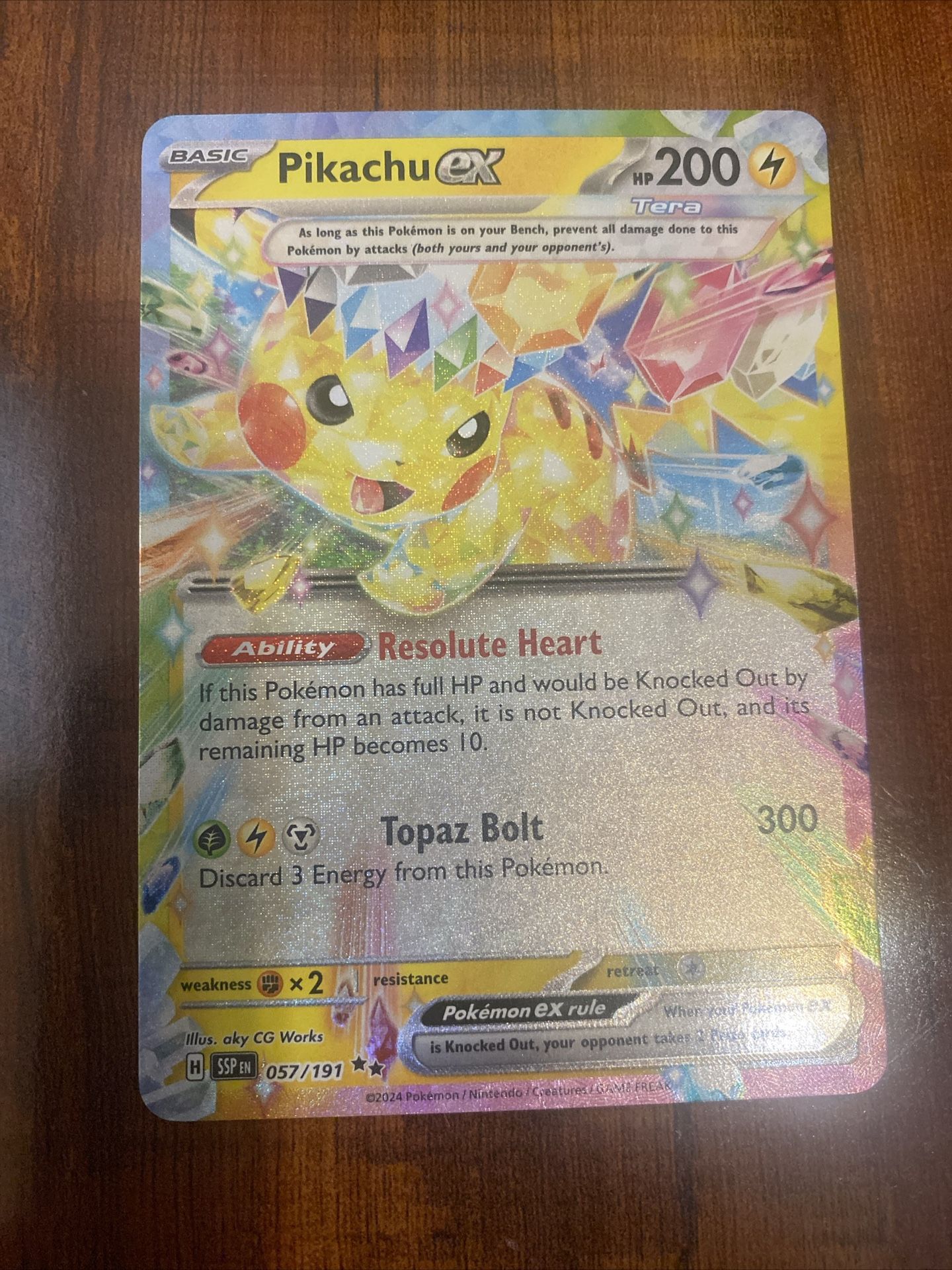 Pokemon Pikachu EX Surging Sparks Ultra Rare Holo 57/191 MINT PACK FRESH!