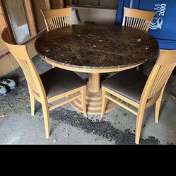 Neiman Marcus Granite Top Dining table W/4 Chairs. $750, Retails @$2400 