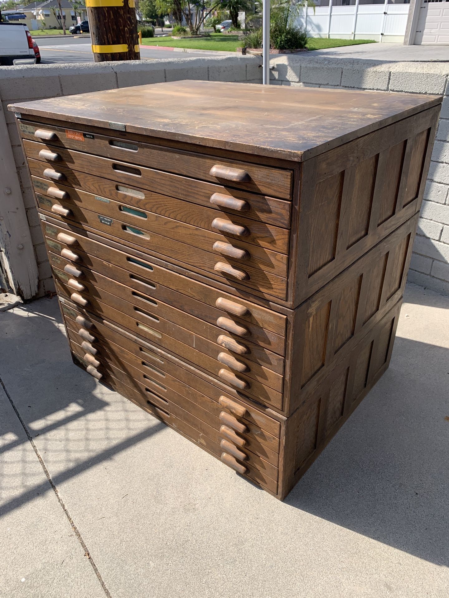 Vintage Blueprint Cabinet.