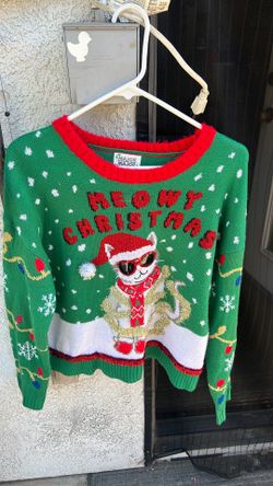 Christmas  cat sweater size medium Preloved