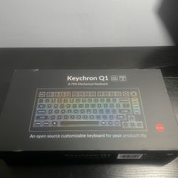 Keychron Q1 QMK Custom Wired 75% Mechanical Keyboard Knob Version - Fully Assembled Knob / Swappable RGB Backlight / Carbon Black / Gateron G Pro Red 