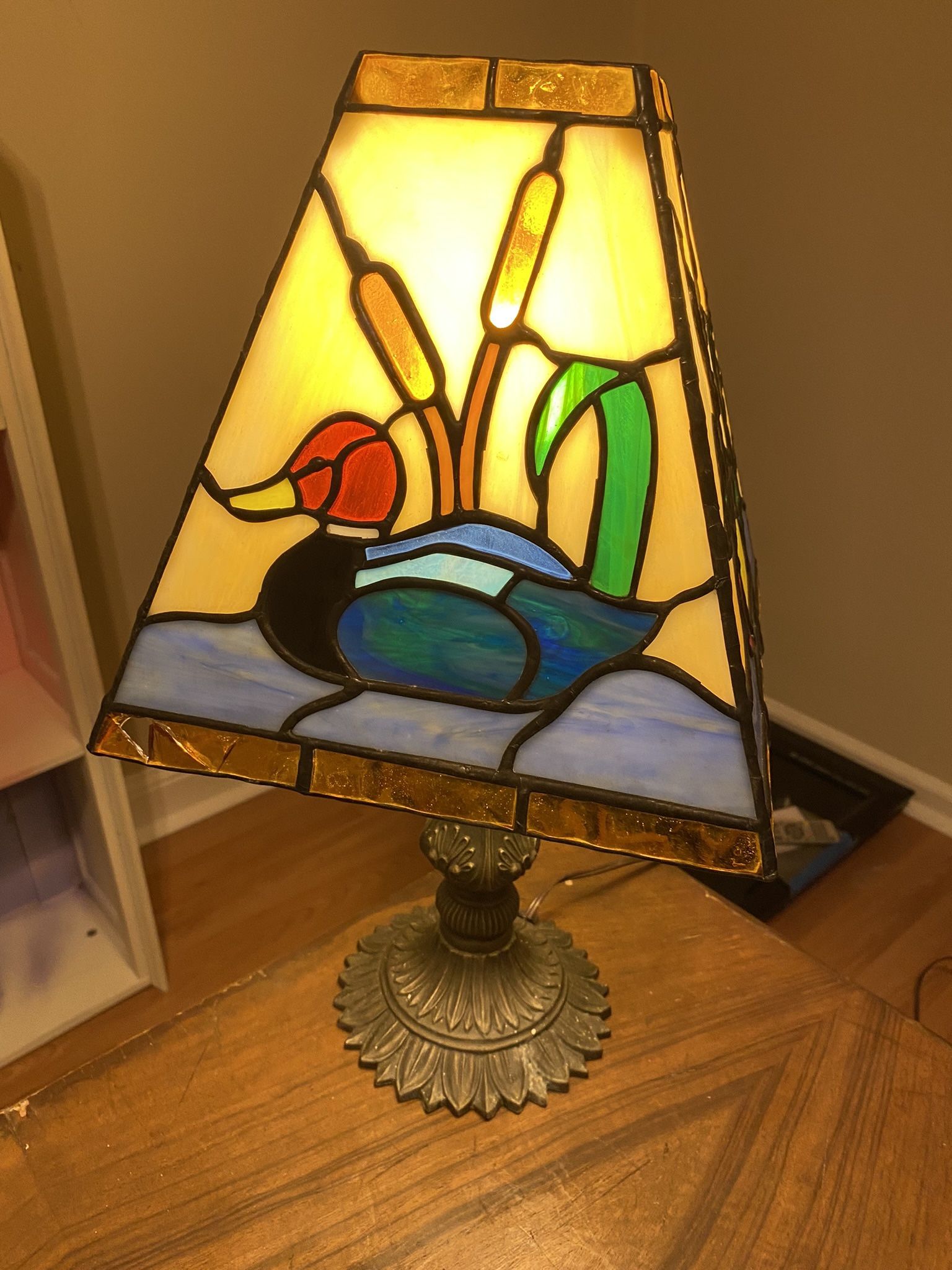 Vintage Stain Glass Lamp 