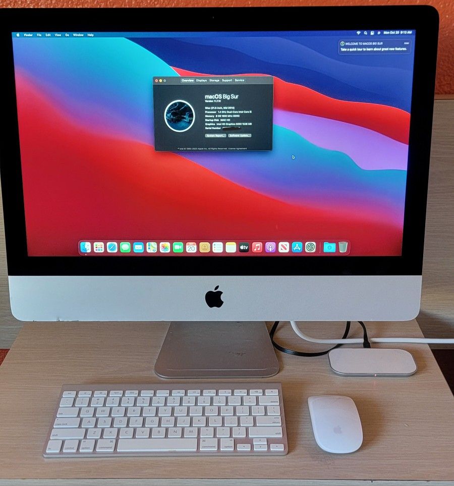 iMac 21.5" Intel Core i5, 8gb Ram, Two 1tb ssd hard-drives