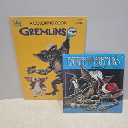 Vintage Gremlins Coloring Book and Sealed zbook/Record Combo