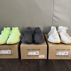 Yeezy 350’s Three Pair Adidas Pristine