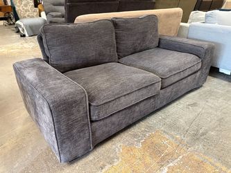 Dark Grey Modern Track Arm Loveseat