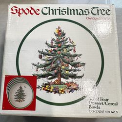 Set Of 10 Spode Christmas Tree Dessert/Cereal Bowls