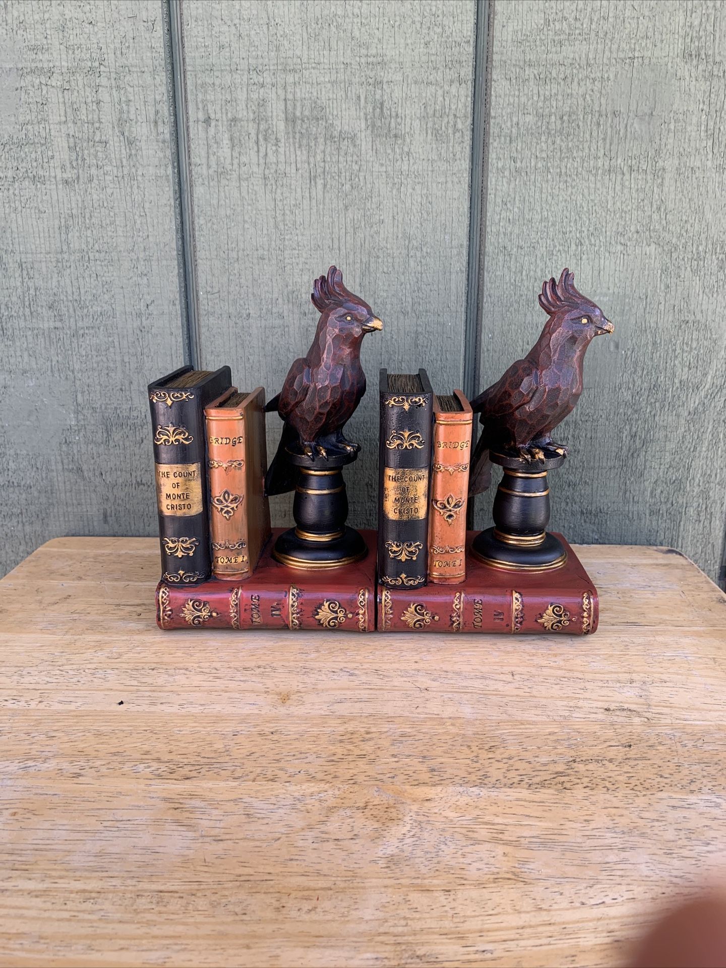 Bellaa 21671 Vintage Style Birds Books Design Bookshelf Bookends 9 Inch