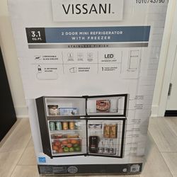 3.1 cu. ft. 2-Door Mini Refrigerator in Stainless Steel with Freezer, ENERGY STAR