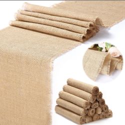 12 Pack Pack Burlap Table Runners Bulk 12 X 71 Inch Rustic Jute Tablerunner Khaki Farmhouse Country Burlap Runners For Wedding Banquet Birthday Holida