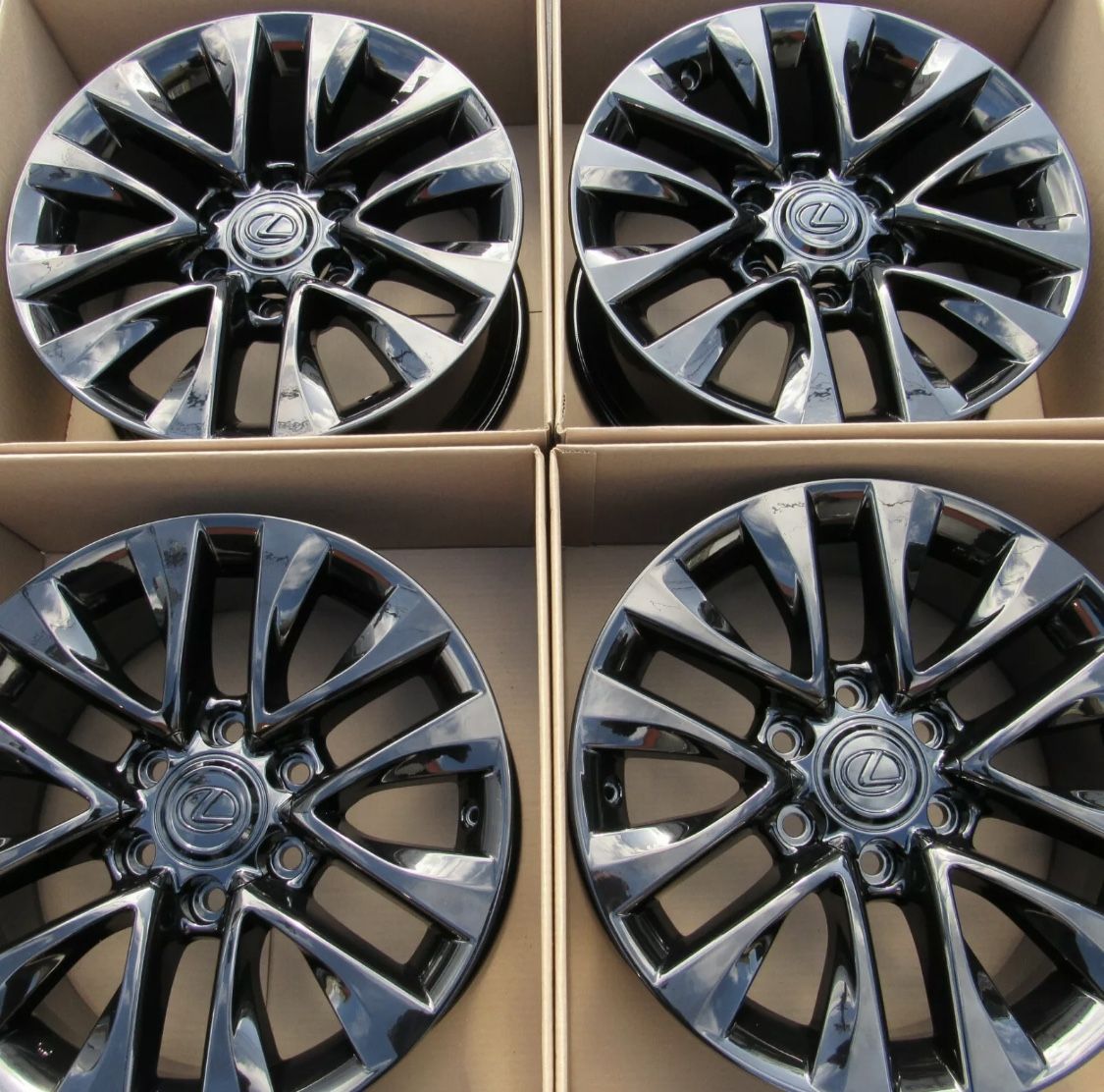 18" LEXUS GX460 WHEELS RIMS EXCHANGE FACTORY OEM GLOSS BLACK GX 460 SET 4 74297