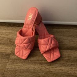 Zara Pink Quilted Block Heels Size 4/1 