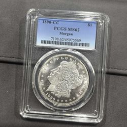 1890-CC Morgan Silver Dollar PCGS MS62