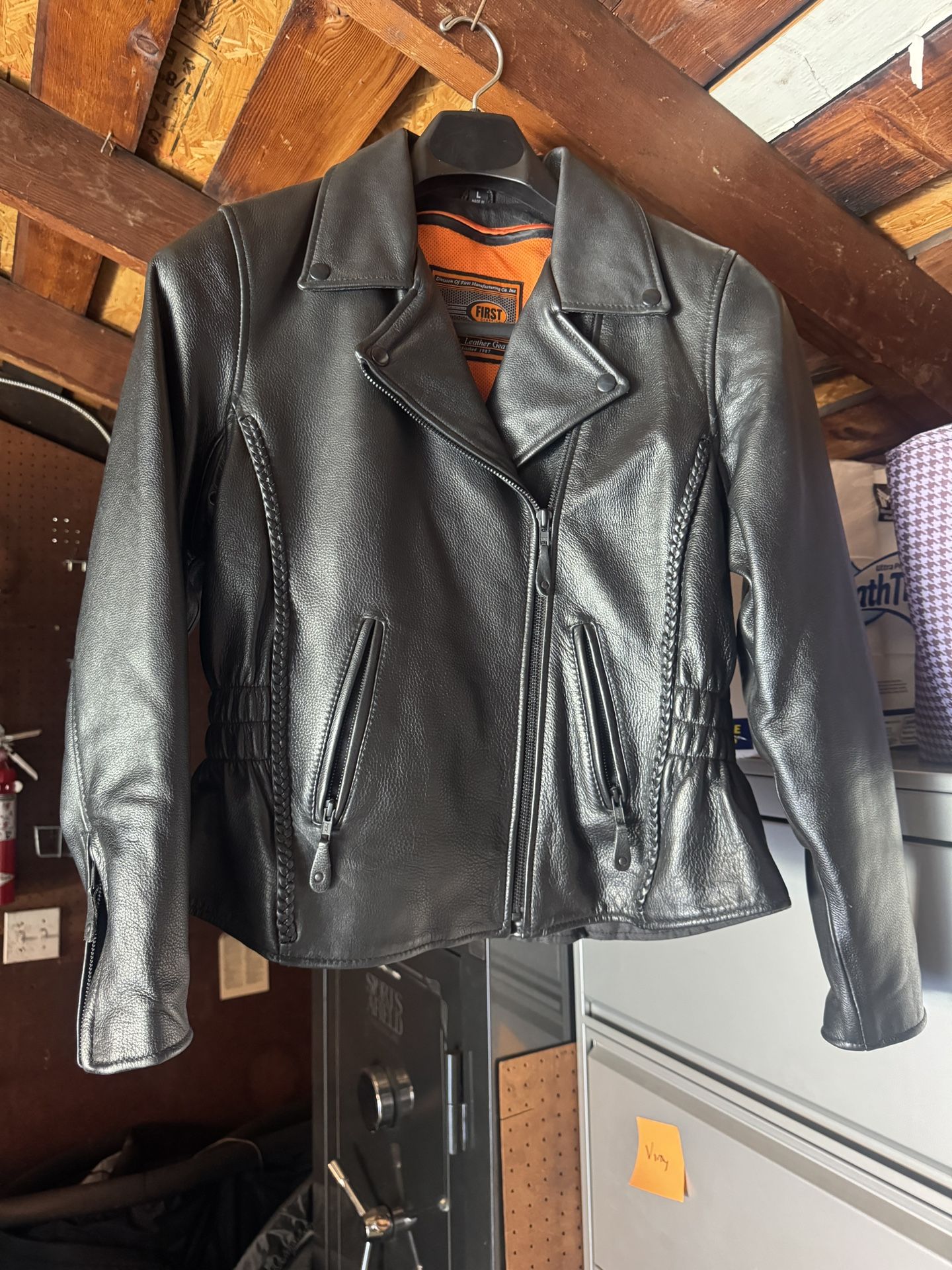 Women’s Leather Jacket Size L - Bikers First Work Once!