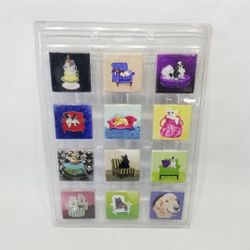 Dogs Decorative Tiles Magnetic Back