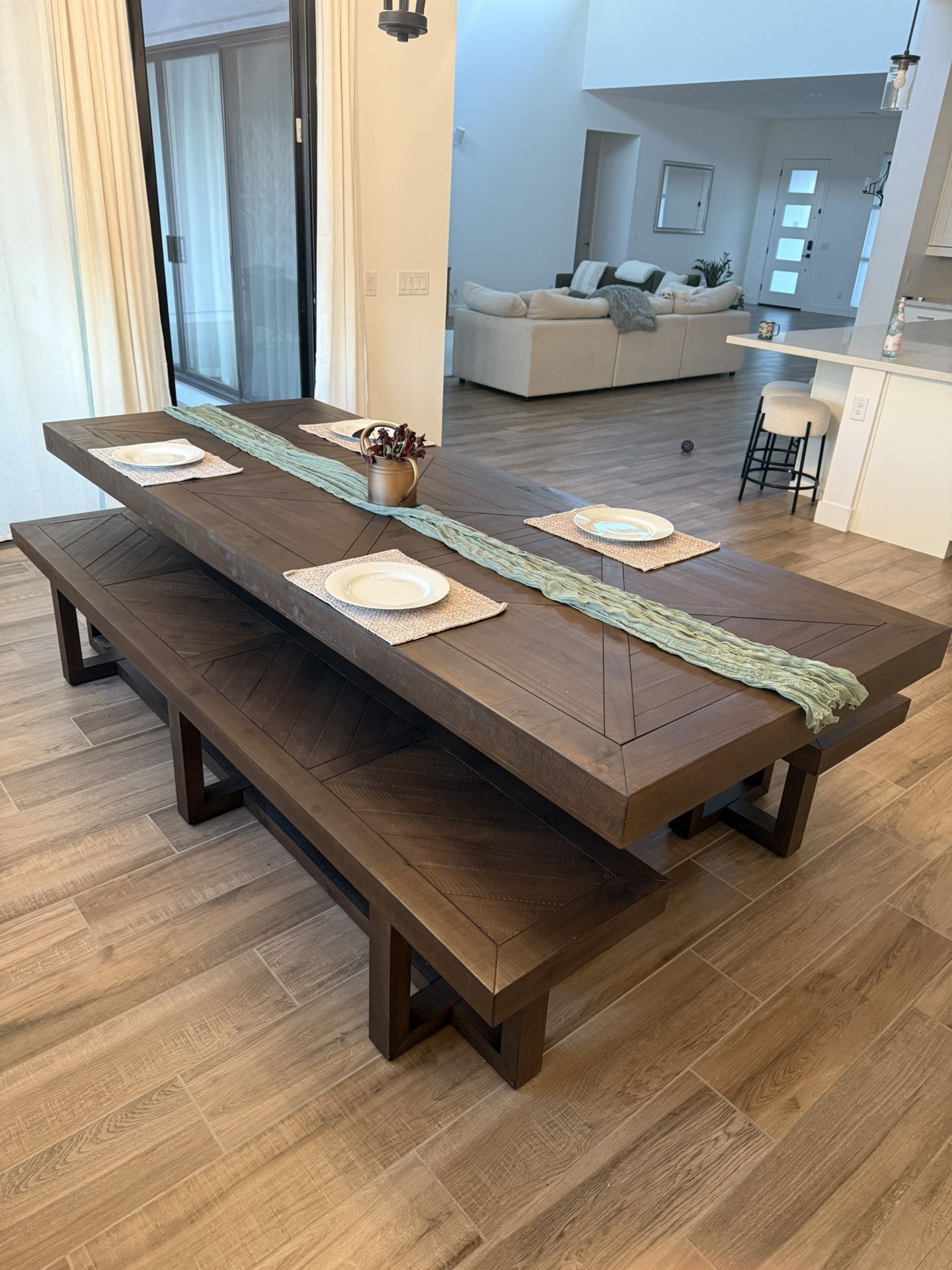 Large 100% Wood Dining Room Table